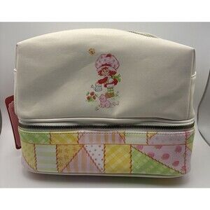 Strawberry Shortcake Patchwork Dual Compartment Cosmetics Bag New